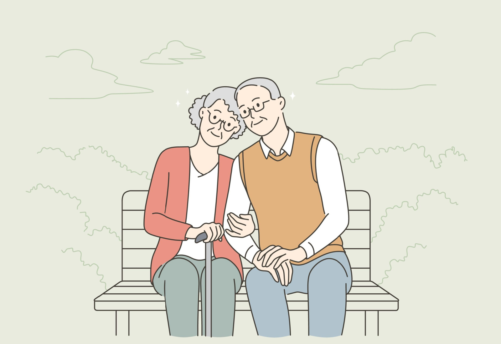Happy older couple pictured leaning into each other for a guide to why Helling Homebuyers (we buy homes in Omaha) is a great solution to downsize and sell your house fast